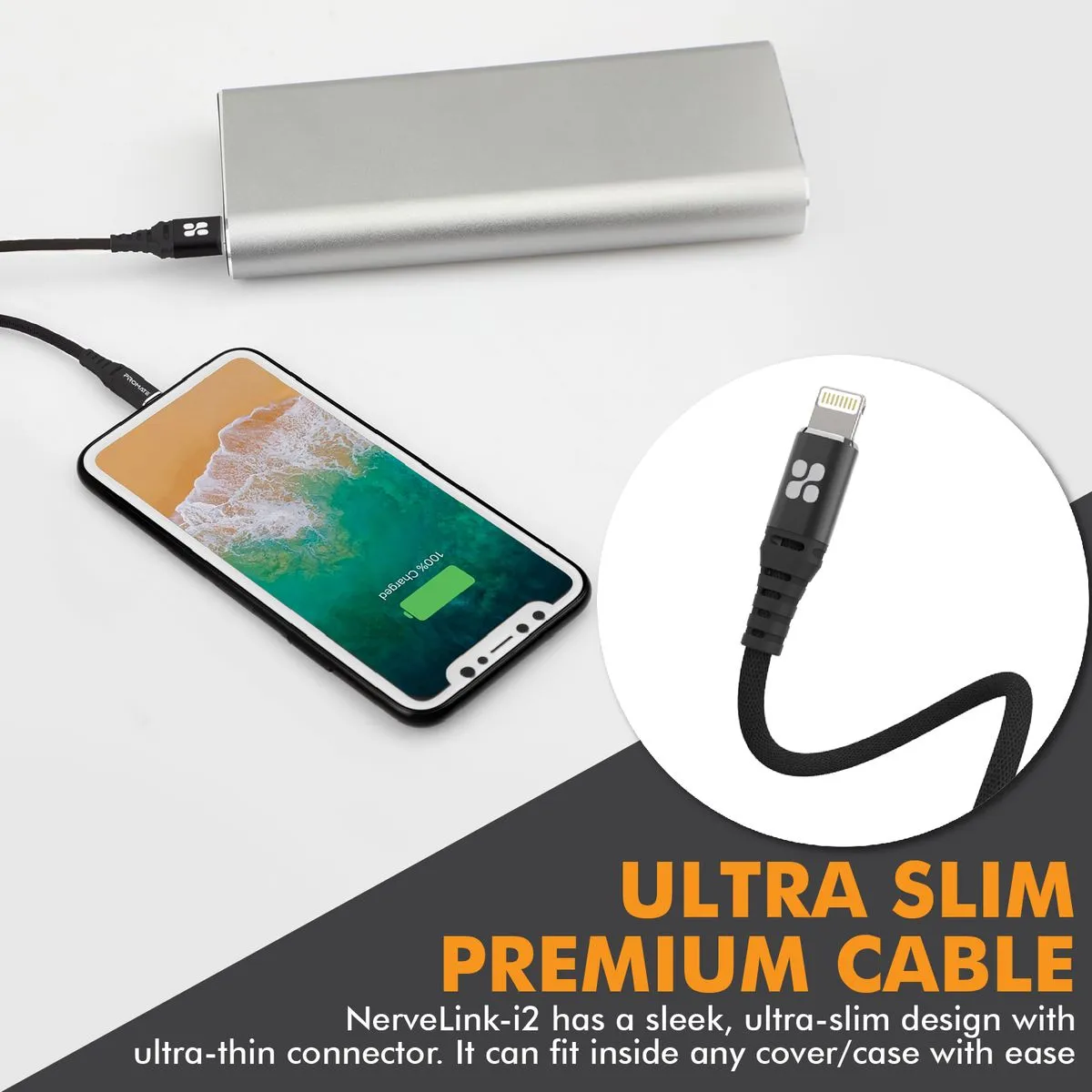 High Tensile Strength Power and Data Cable with Lightning Connector