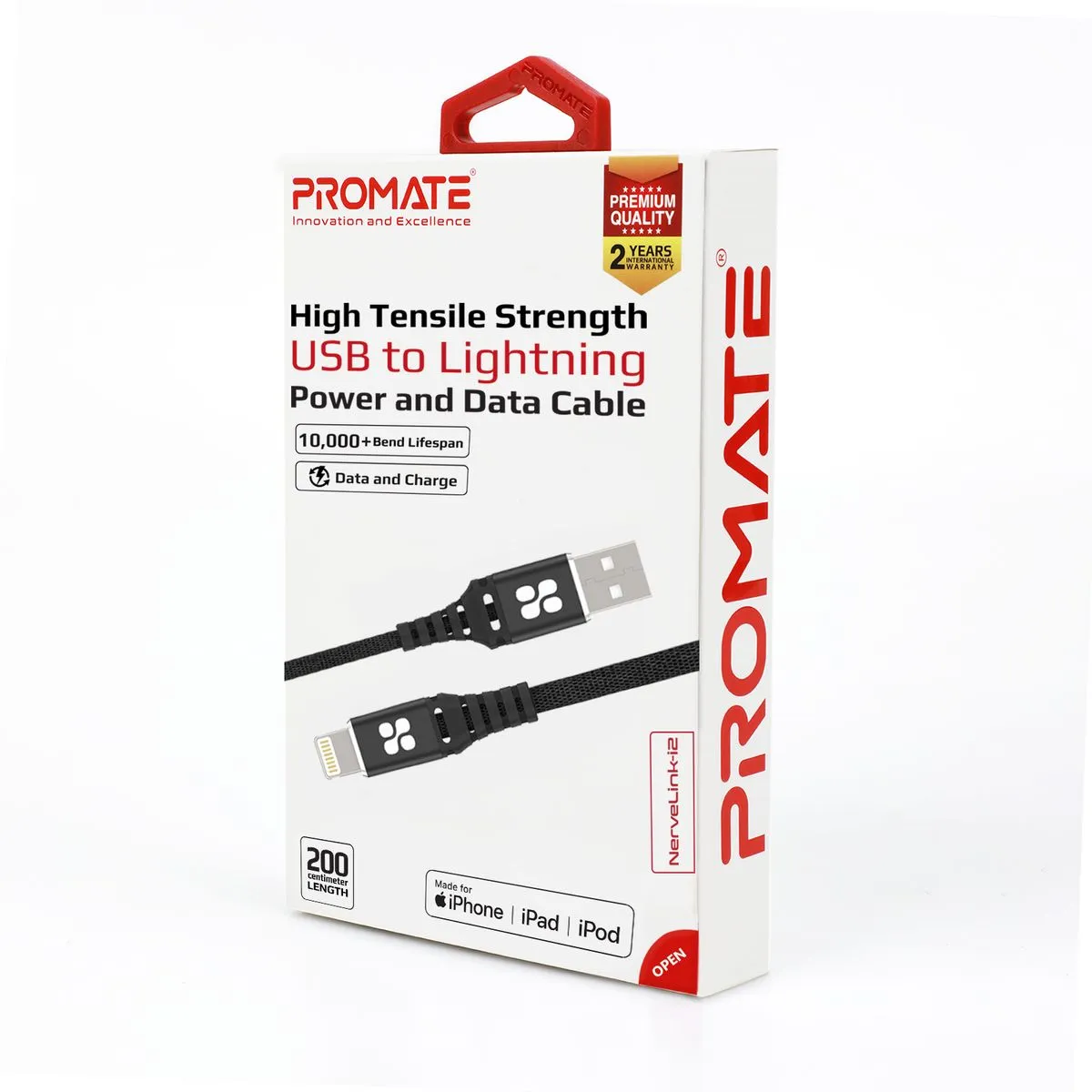 High Tensile Strength Power and Data Cable with Lightning Connector