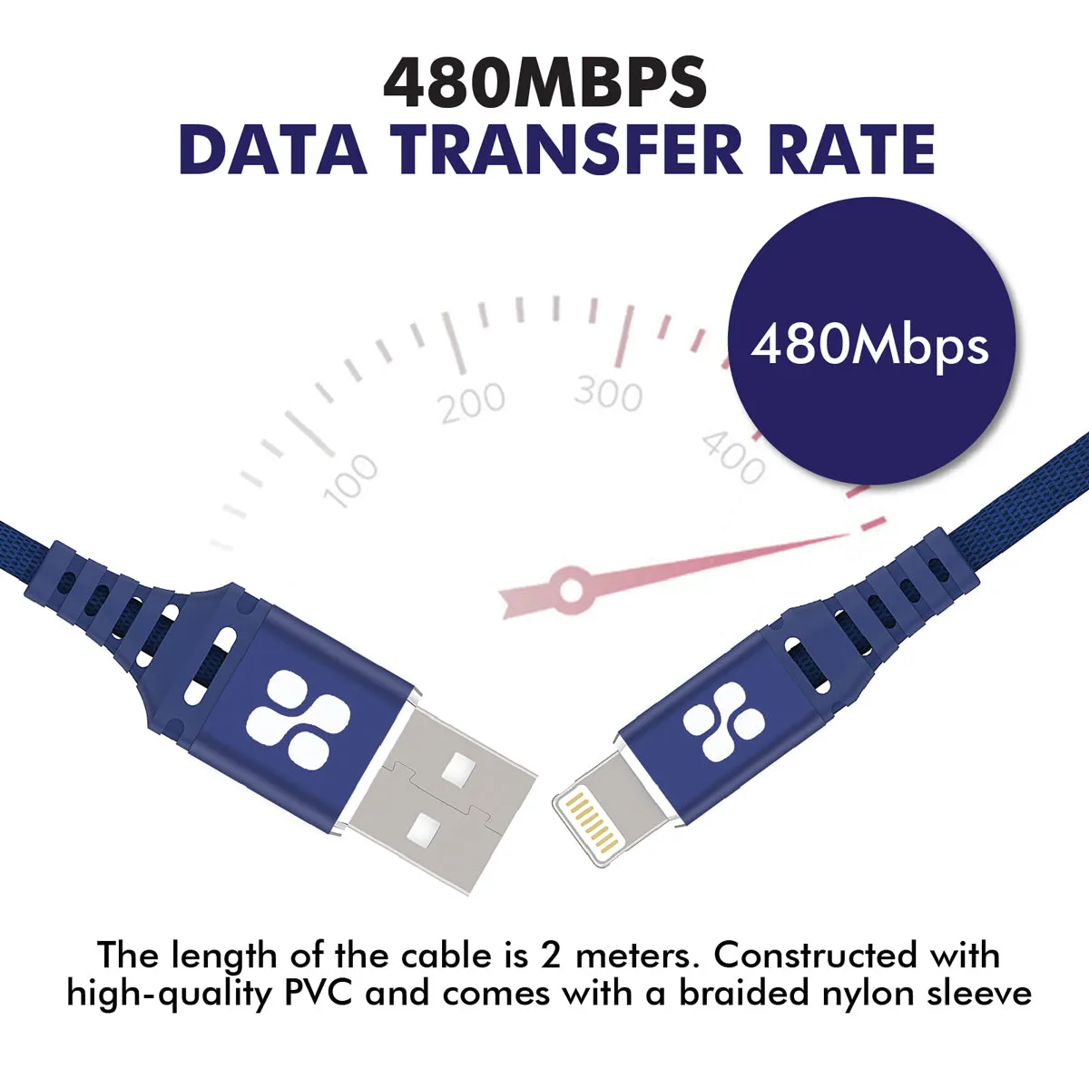 High Tensile Strength Power and Data Cable with Lightning Connector