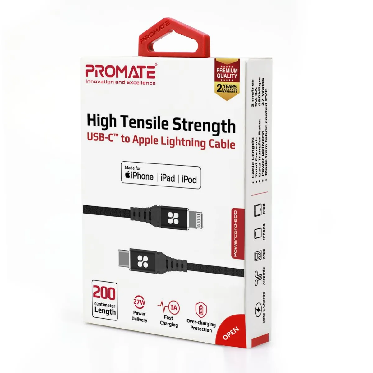 High Tensile Strength USB-C™ To Apple Lightning Cable