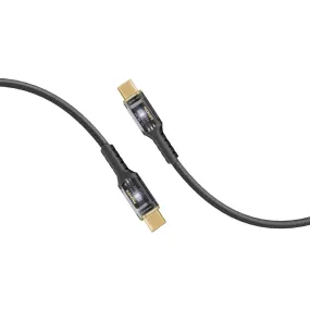 High Tensile Transparent 100W Power Delivery USB-C Cable with LED Light