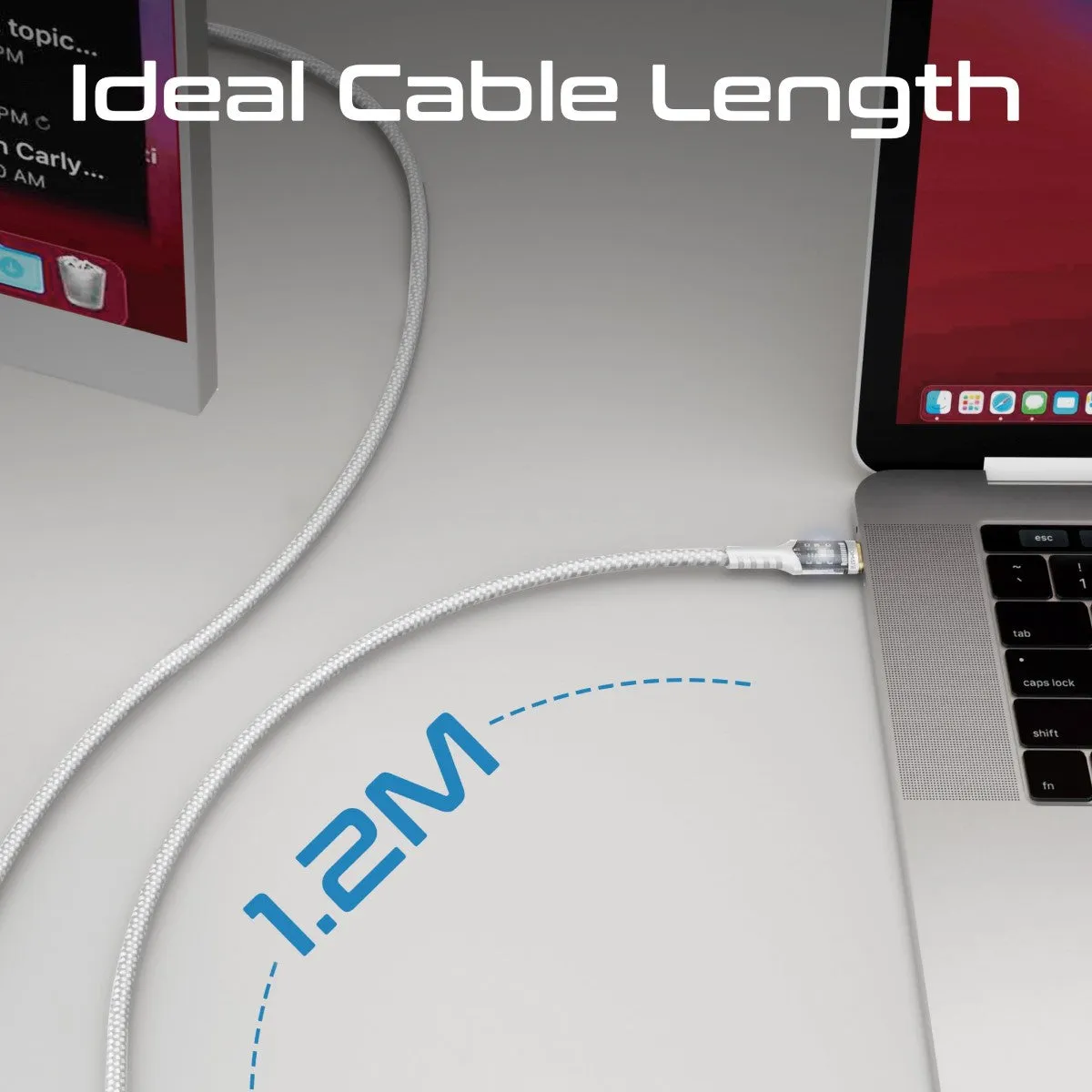 High Tensile Transparent 100W Power Delivery USB-C Cable with LED Light