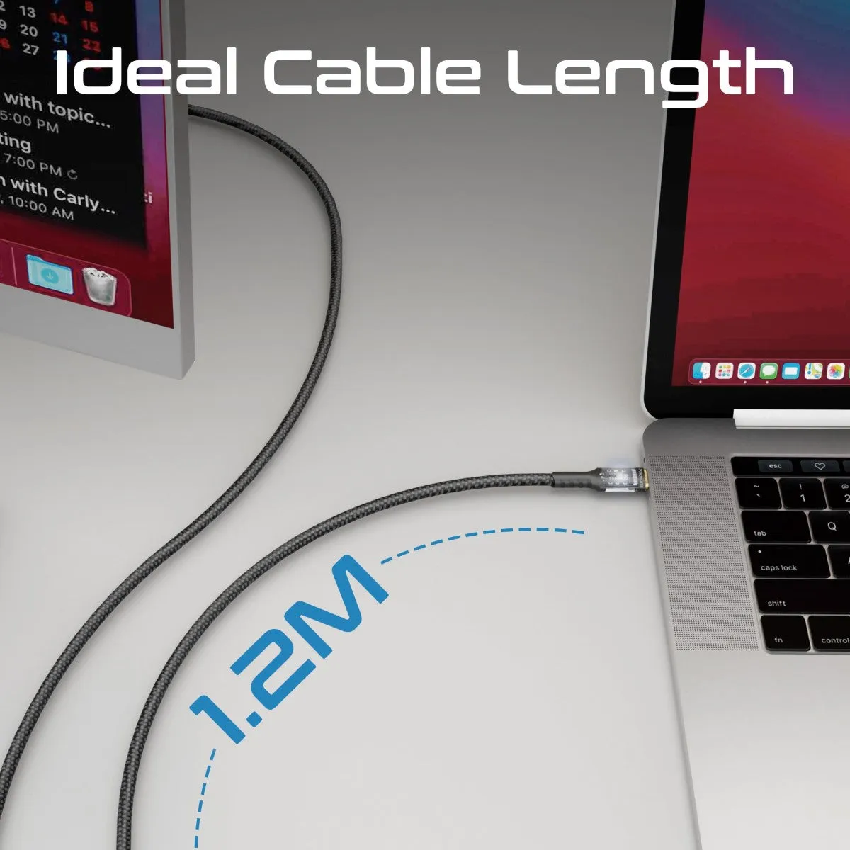 High Tensile Transparent 100W Power Delivery USB-C Cable with LED Light