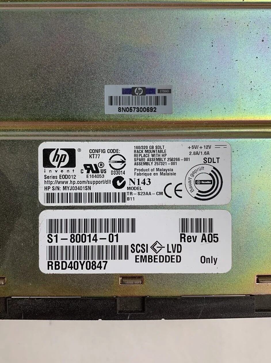 HP Storage Works SDLT 320 S1-80014-01