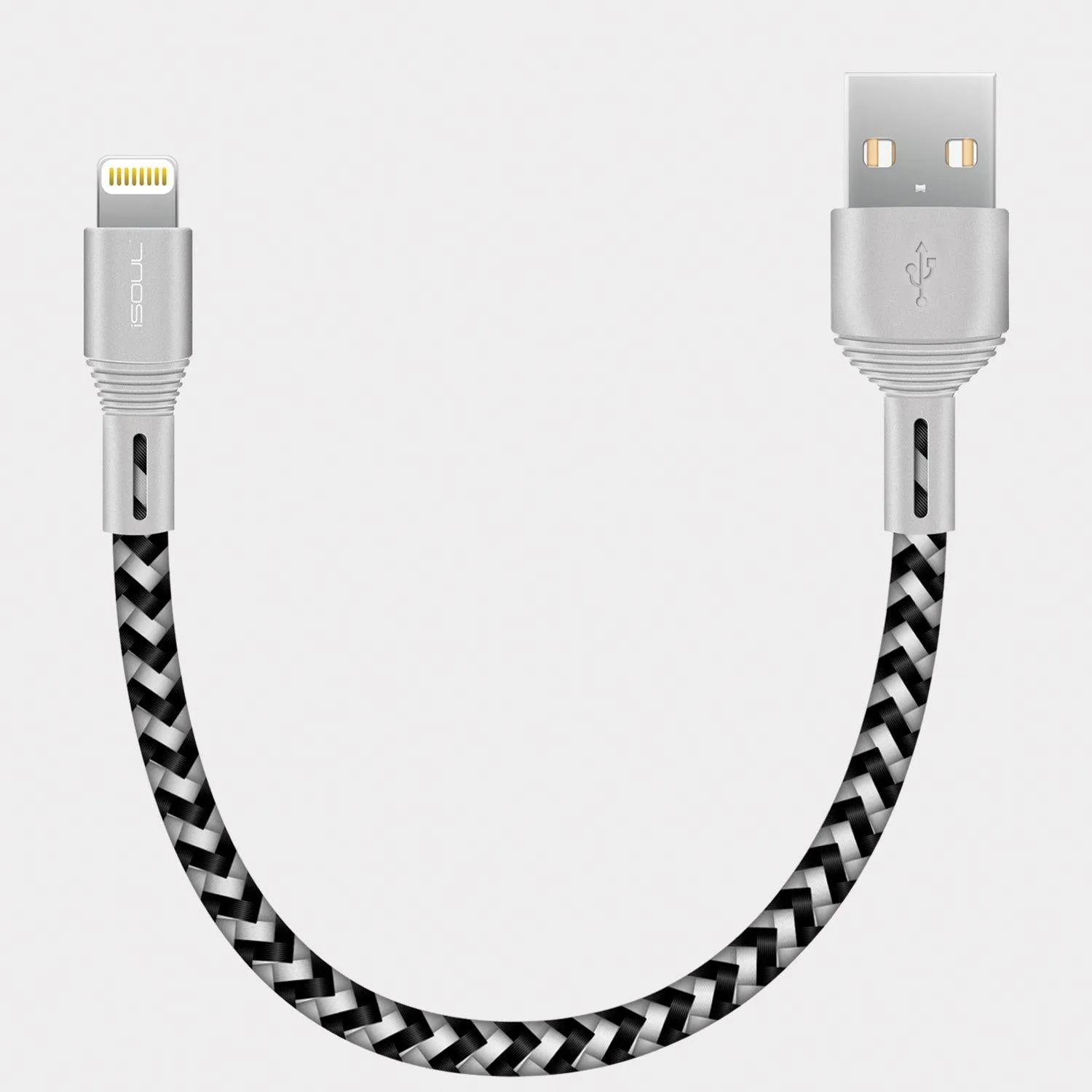 iSOUL Apple Lightning iPhone Charging Cable - 15cm / 1M / 2M Long Nylon Braided Lead USB Fast Charge Sync