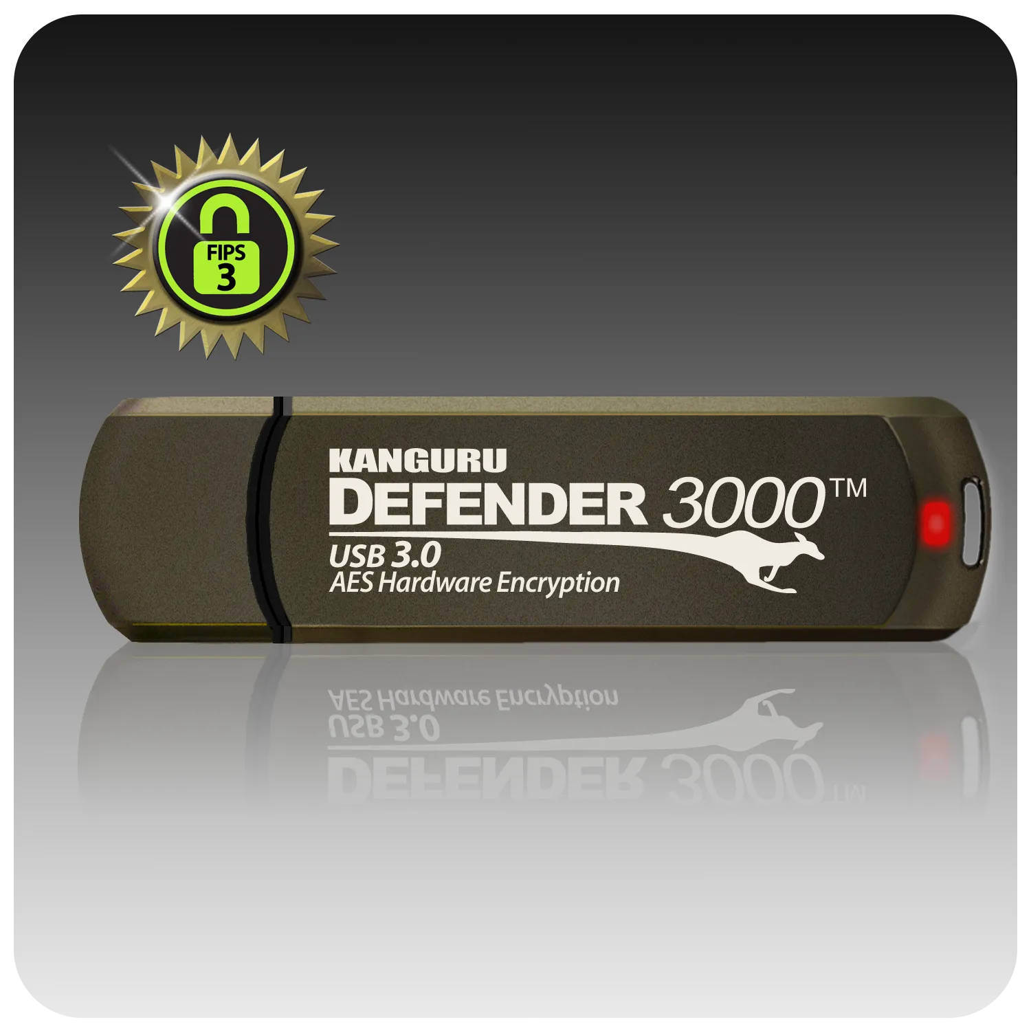 Kanguru Defender 3000™ SuperSpeed USB 3.0, FIPS 140-2 Level 3 Certified, Hardware Encrypted Flash Drive