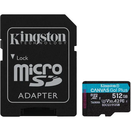 Kingston Canvas Go! Plus UHS-I microSDXC Memory Card with SD Adapter
