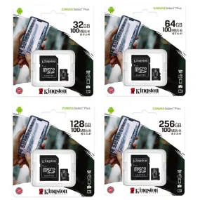 Kingston microSDXC Canvas Select Plus A1 Class 10 UHS-I 32GB | 64GB | 128GB | 256GB
