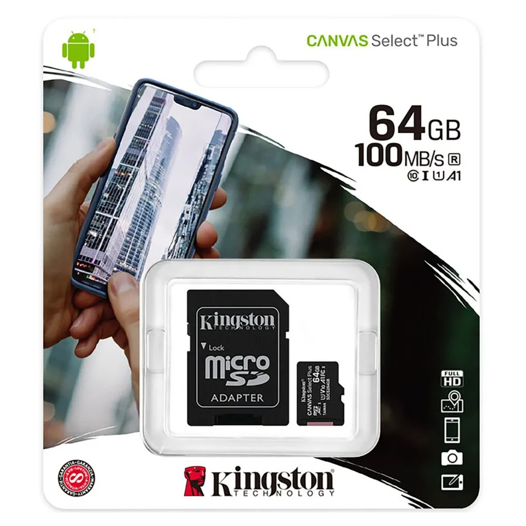 Kingston microSDXC Canvas Select Plus A1 Class 10 UHS-I 32GB | 64GB | 128GB | 256GB