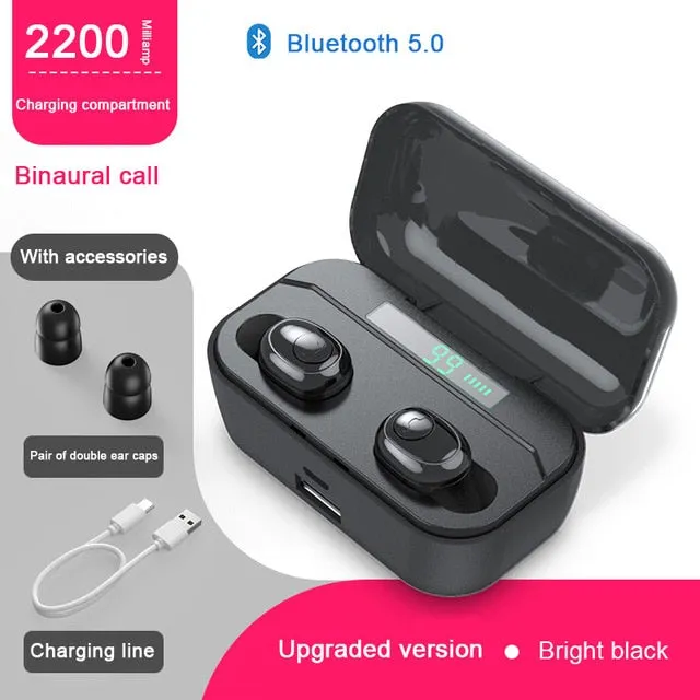 KSUN BT-01 TWS 5.0 Bluetooth earphone 3D stereo wireless earphone with dual microphone