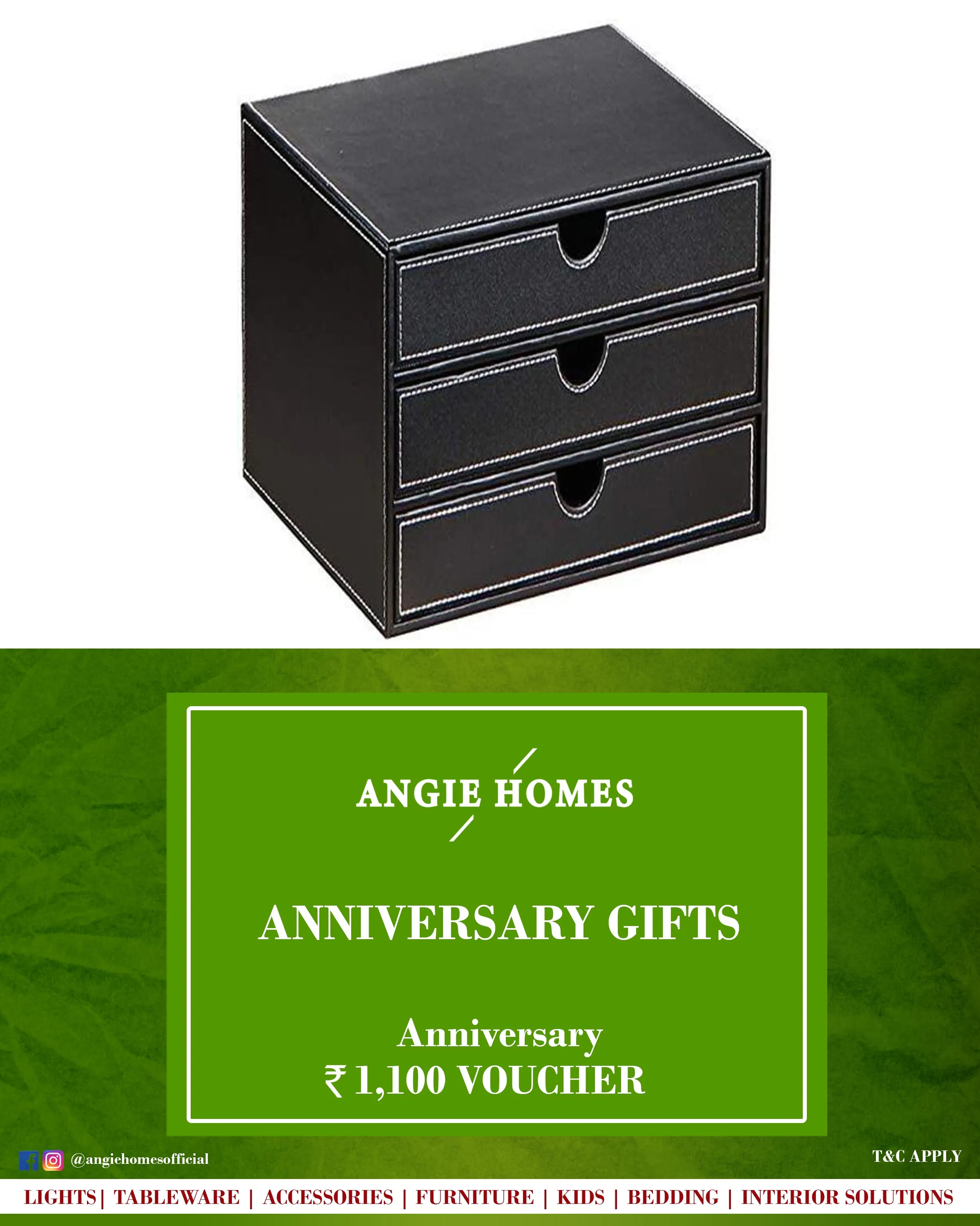 Leather Storage Boxes for Anniversary Gift Voucher - Angie Homes