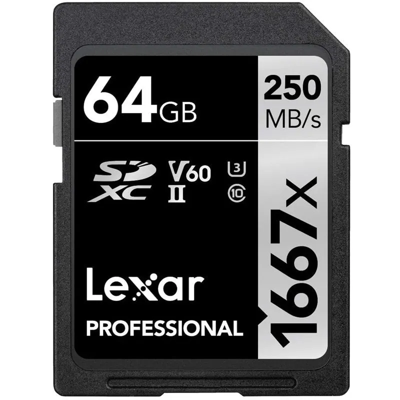 Lexar Professional High Speed 1667x UHS-II 64GB SDXC Card LSD64GCB1667