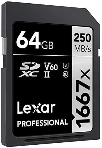 Lexar Professional High Speed 1667x UHS-II 64GB SDXC Card LSD64GCB1667