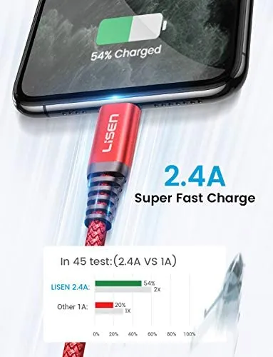 Lisen USB To Lightning Cable 6.6ft