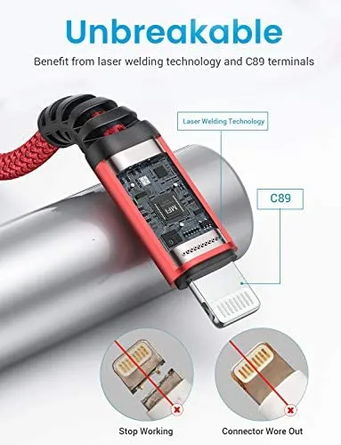 Lisen USB To Lightning Cable 6.6ft