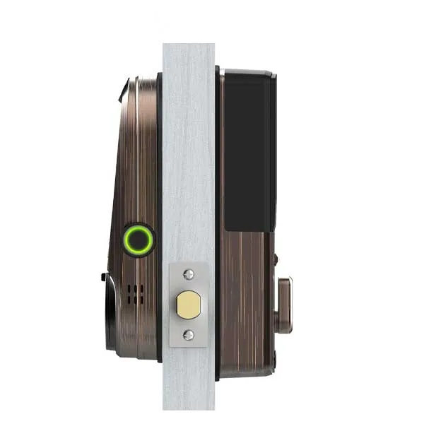 Lockly - PGD798VB - Vision Doorbell Video Camera Smart Lock Deadbolt - Fingerprint Reader - Bluetooth - Wi-Fi Hub - Venetian Bronze