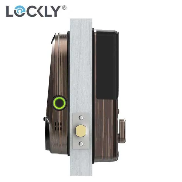 Lockly - PGD798VB - Vision Doorbell Video Camera Smart Lock Deadbolt - Fingerprint Reader - Bluetooth - Wi-Fi Hub - Venetian Bronze