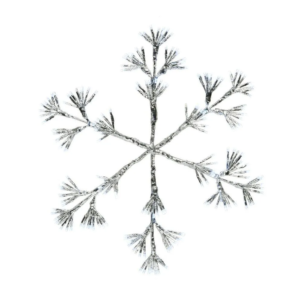 Lumineo 48cm Cool White Flashing LED Snowflake Frame Light