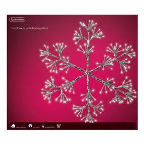 Lumineo 48cm Cool White Flashing LED Snowflake Frame Light