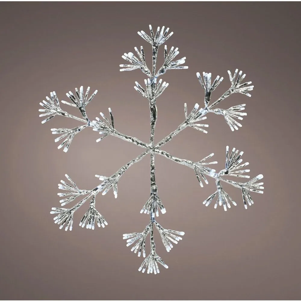 Lumineo 48cm Cool White Flashing LED Snowflake Frame Light