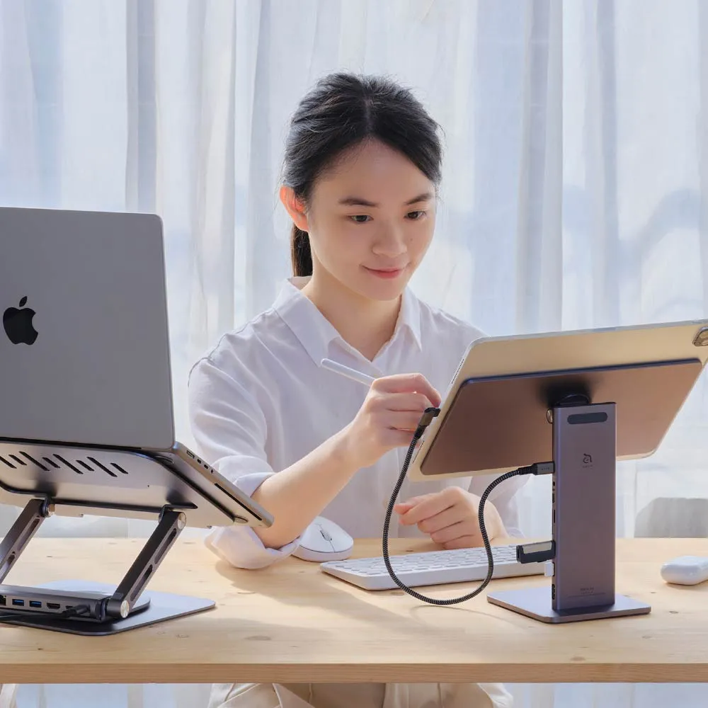Mag M Pro Magnetic 8-in-1 iPad Stand Hub   CASA C120C / C200C USB-C to USB-C 60W Charging Cable (1.2 / 2M)
