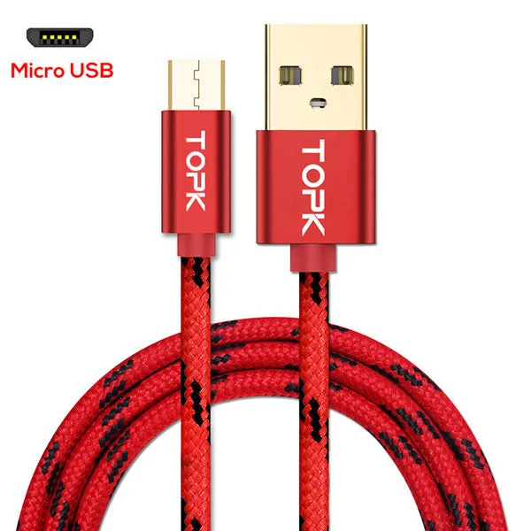 Micro USB Cable 2.4A Fast Data Sync Charging Cable For Samsung Huawei Xiaomi LG Andriod Microusb Mobile Phone Cables