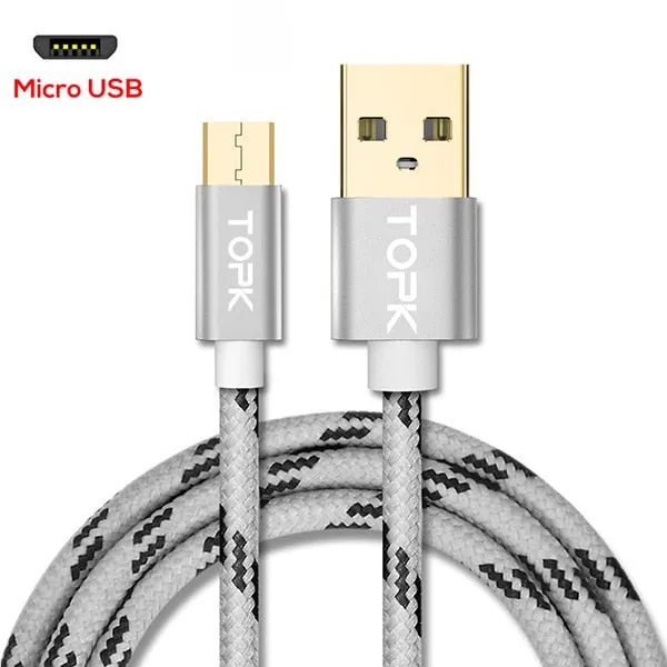 Micro USB Cable 2.4A Fast Data Sync Charging Cable For Samsung Huawei Xiaomi LG Andriod Microusb Mobile Phone Cables