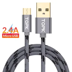 Micro USB Cable 2.4A Fast Data Sync Charging Cable For Samsung Huawei Xiaomi LG Andriod Microusb Mobile Phone Cables