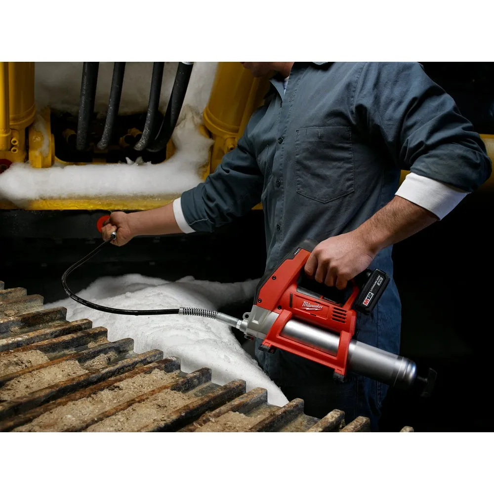 Milwaukee 2446-20x2BSK M12 12V Cordless Li-Ion Grease Gun w/ Starter Kit