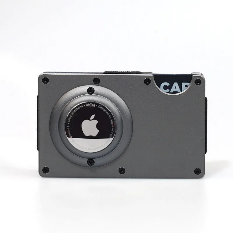 Minimalist Aluminum Metal Airtag Card Case