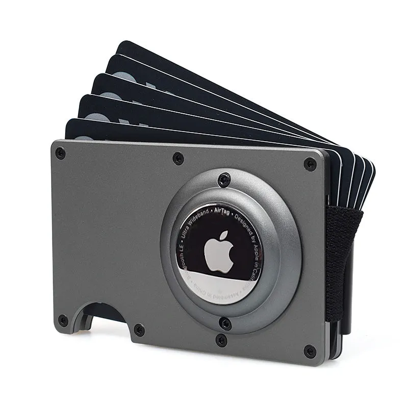 Minimalist Aluminum Metal Airtag Card Case