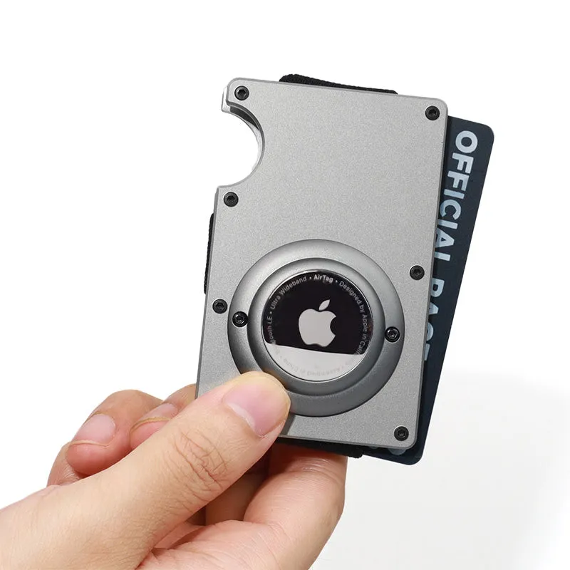 Minimalist Aluminum Metal Airtag Card Case