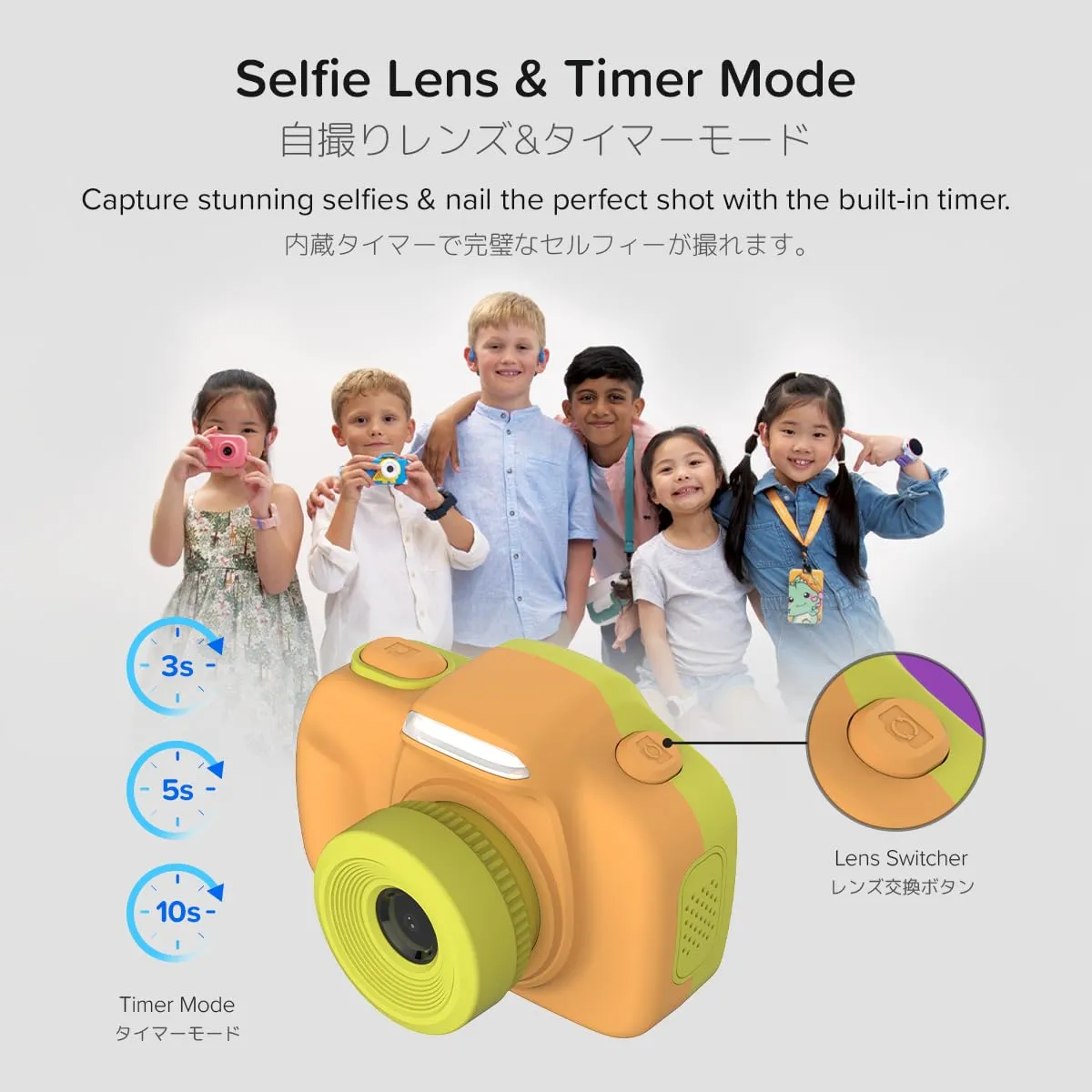 myFirst Camera 3 - Kids Digital Camera, Video Camera for Toddlers, 16MP, 1080HD Video, MicroSD Card, with Selfie & Macro Lens, LED Flash, Neck Lanyard, for Kids 3-12 (Pink)