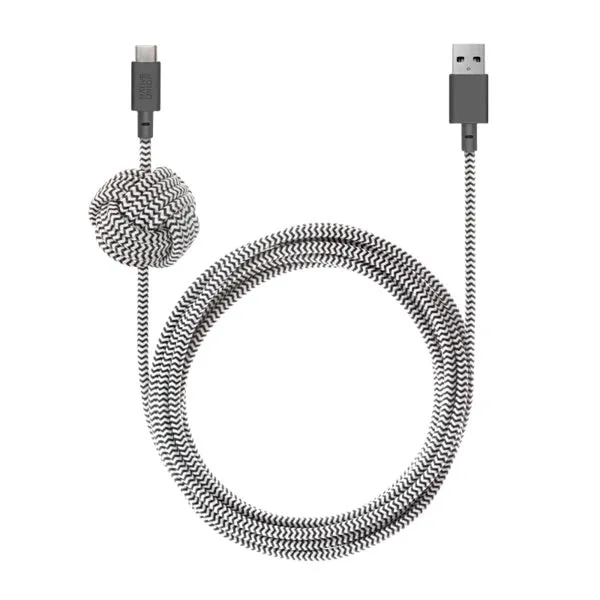 Native Union 3m Night Cable USB-C to USB-A - Zebra