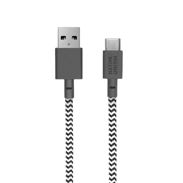 Native Union 3m Night Cable USB-C to USB-A - Zebra