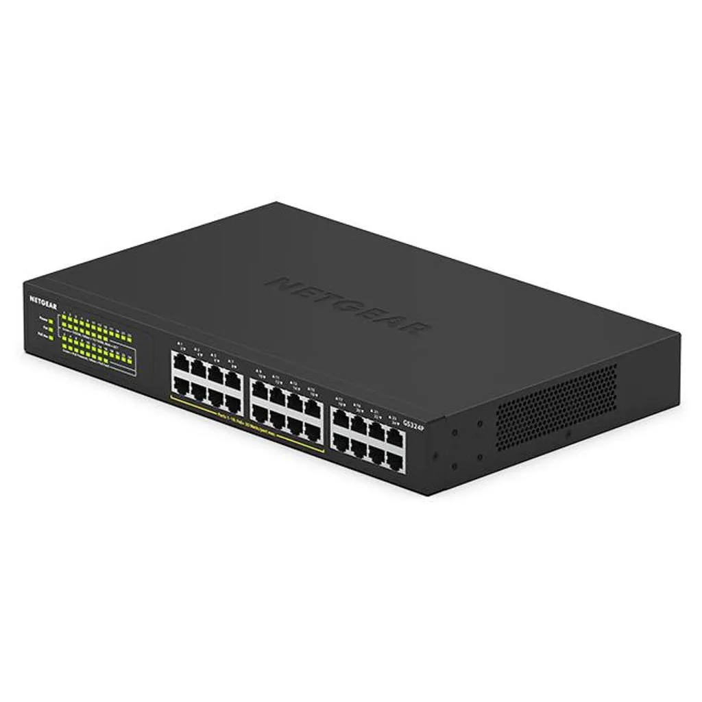Netgear 24 Port Gigabit Ethernet Unmanaged PoE  Switch With 16-Port 190 W GS324P