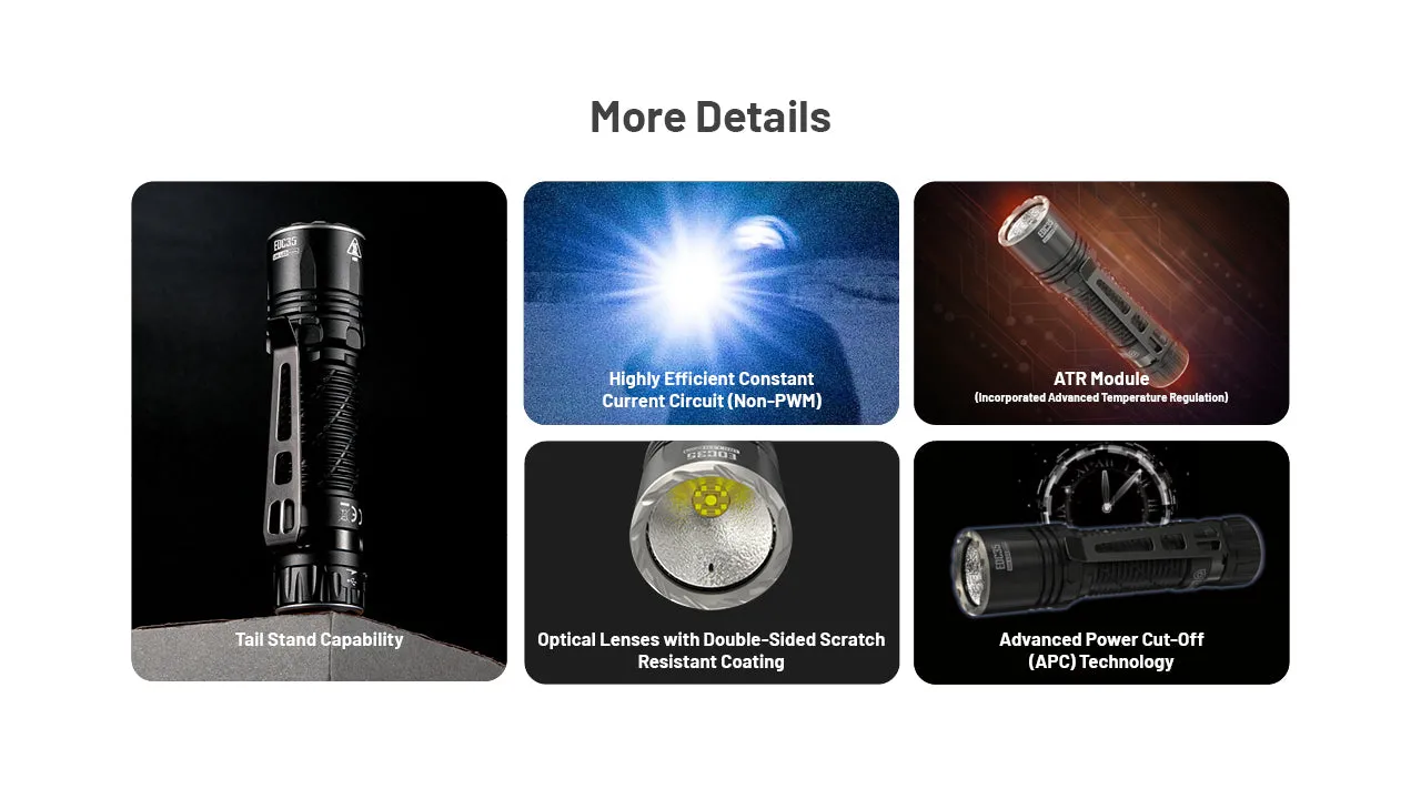 NITECORE EDC35 USB-C rechargeable Tactical  EDC flashlight