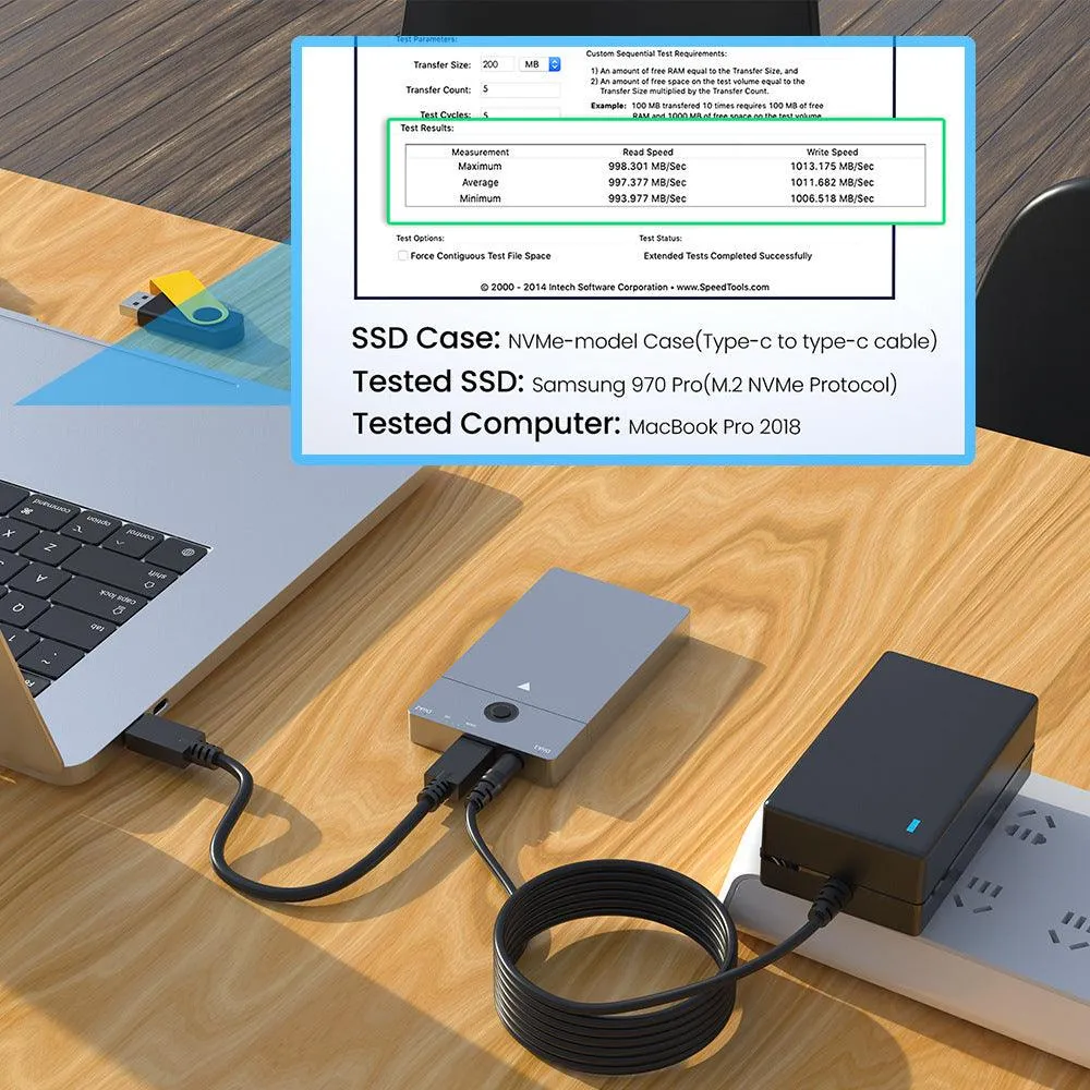 NVMe M.2 Dual-Bay Offline Clone Hard Drive Enclosure