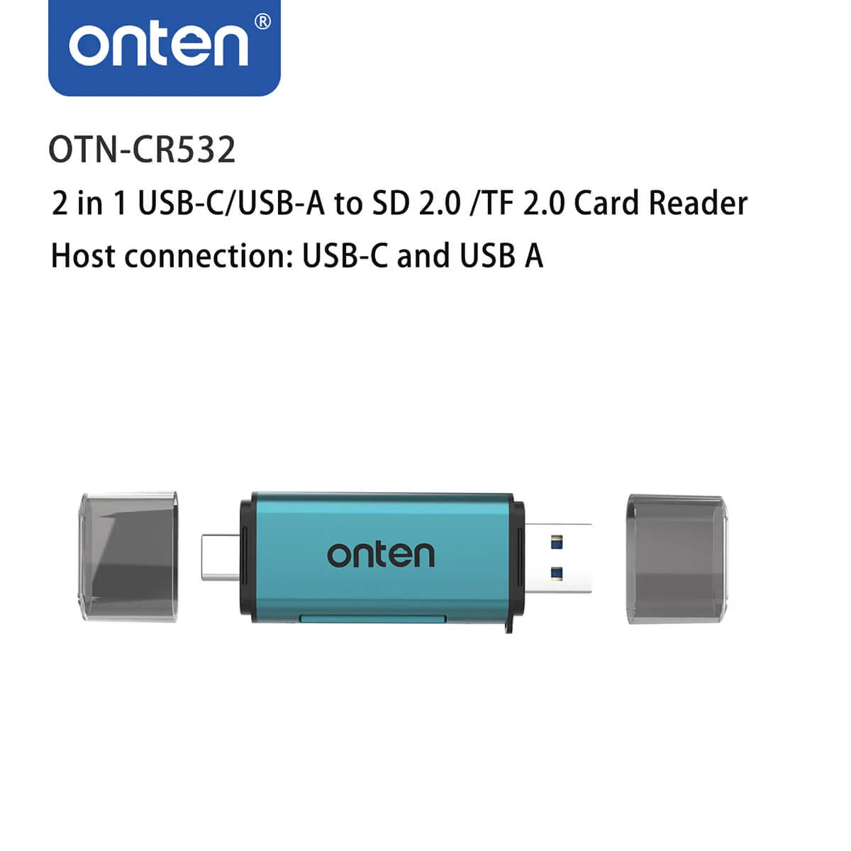 Onten CR532 USB 2 in 1 SD2.0/TF2.0 Card Reader