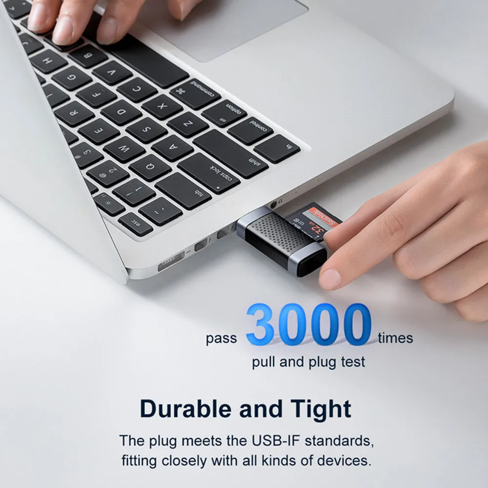 ORICO USB A 3.0 Card Reader with 5Gbps USB Rate SD TF 2T Large Capacity Drive Free for Computer Laptop Phone Tablet PC on Windows Mac OS Linux - Black