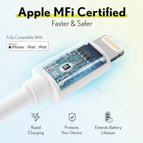 Overtime iPhone Lightning Cable MFI Certified 1ft Iphone Charger Cord
