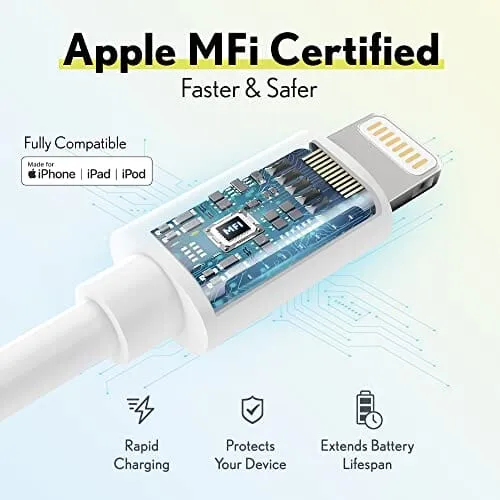 Overtime iPhone MFI Certified 10ft USB-C to Lightning Charging Cable