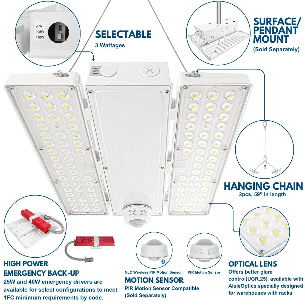 PAVO I LED Bay Light - 130W/105W/90W - 20,020 lumens - 120-277V - 5000K - 320W Equal