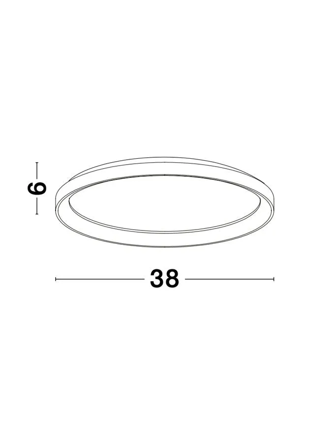 PER Dimmable Sandy White Aluminium & Acrylic Thin 38cm Ring Flush Small - ID 10608