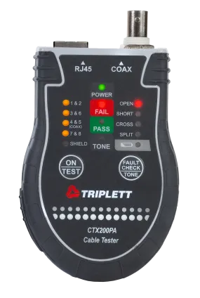 Pocket Cat™  RJ45 and Coax Tester: Traces Wire Types and Performs TI1568 Tests  - (CTX200)