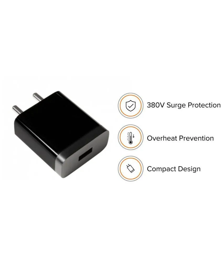 Poco C31 Fast 10W Mobile Charger 2 Amp With Data Cable Black