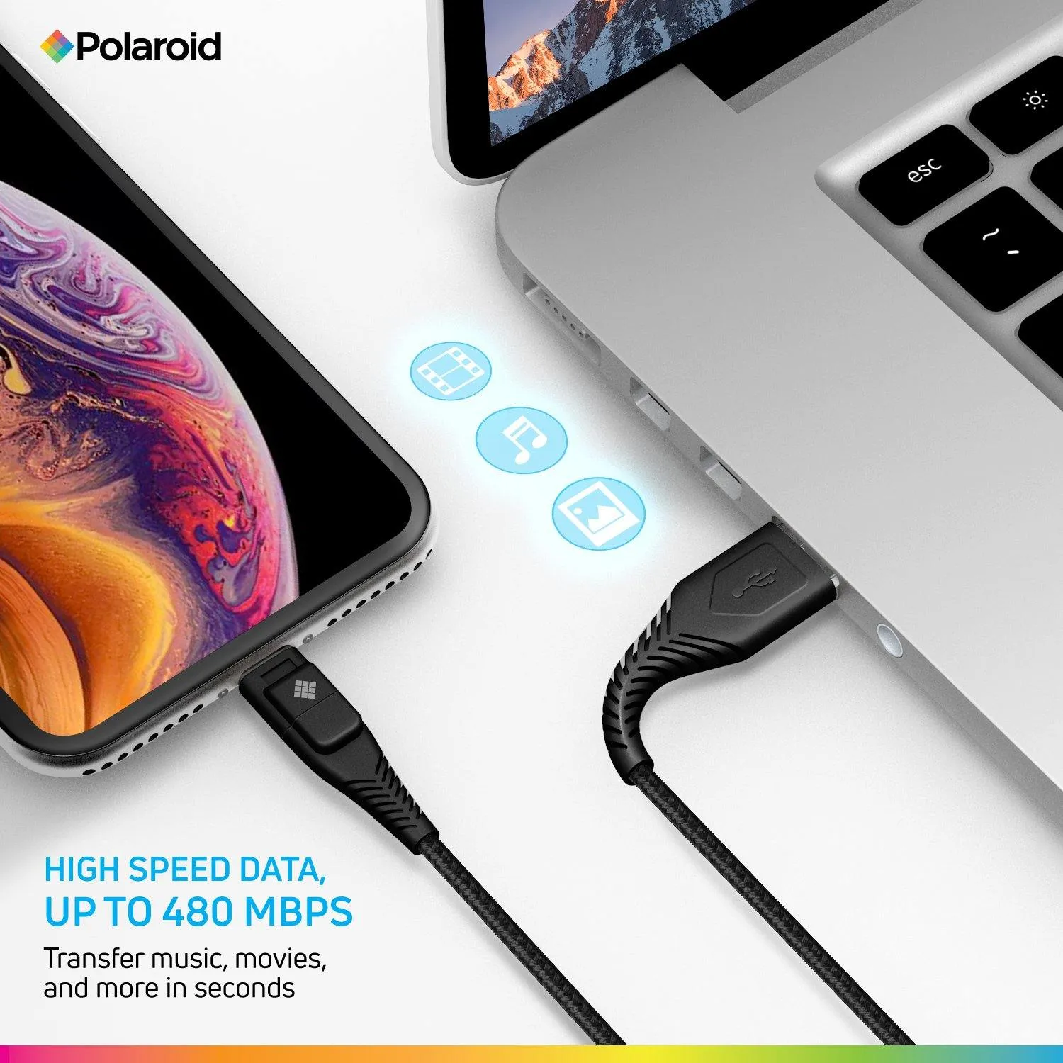 Polaroid Apple MFi Certified 5 Ft. Lightning Cable