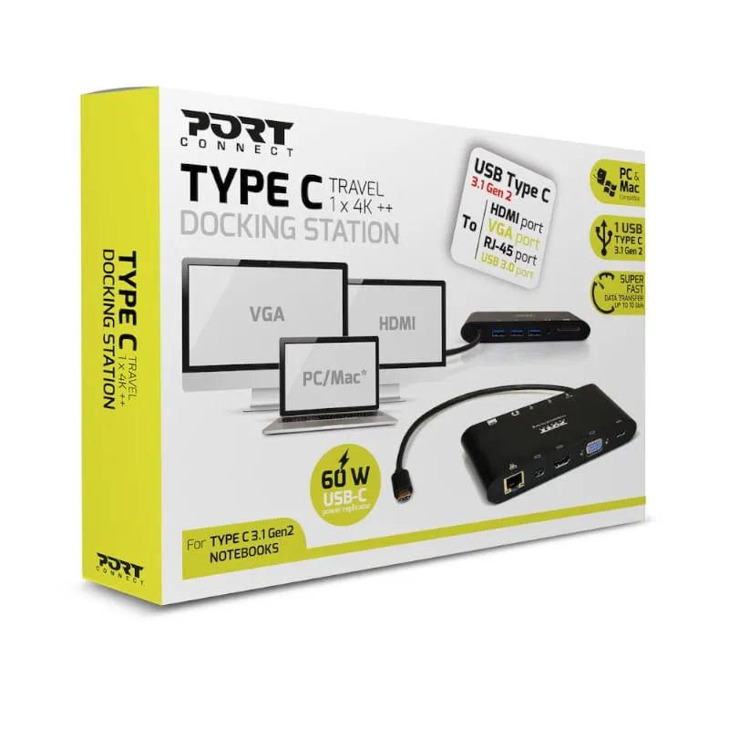 Port Usb Type-C 3 X Usb3.0|1 X Aux|12 X Micro Sd Card Reader|1 X Mini Dp|1 X Rj45|1 X Hdmi|1 X Vga|1 X Type-C Pd Dock - Black