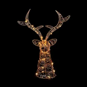 Premier 42cm Lit Rose Gold Metal Stags Head