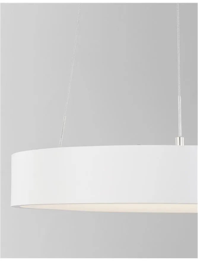 RAN Sandy White Aluminium & Acrylic Dimmable Warm Light Ring Pendant Small - ID 10423